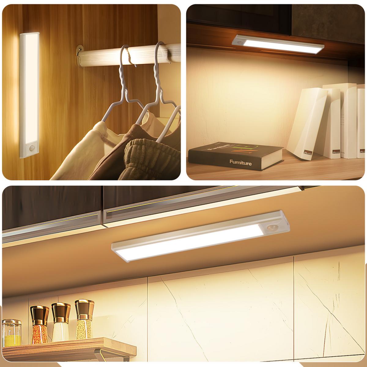 SCHRANKLEUCHTE LED Sonngilde 4/1/20 cm (2er-set) - Silberfarben, Metall (20/4/1cm) - ZMH