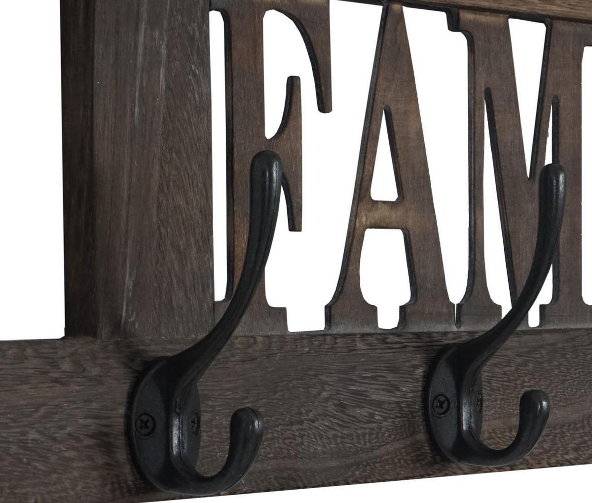 WANDGARDEROBE FAMILY SHABBY-LOOK Braun - Braun, Holz (60/21/2cm) - MCW