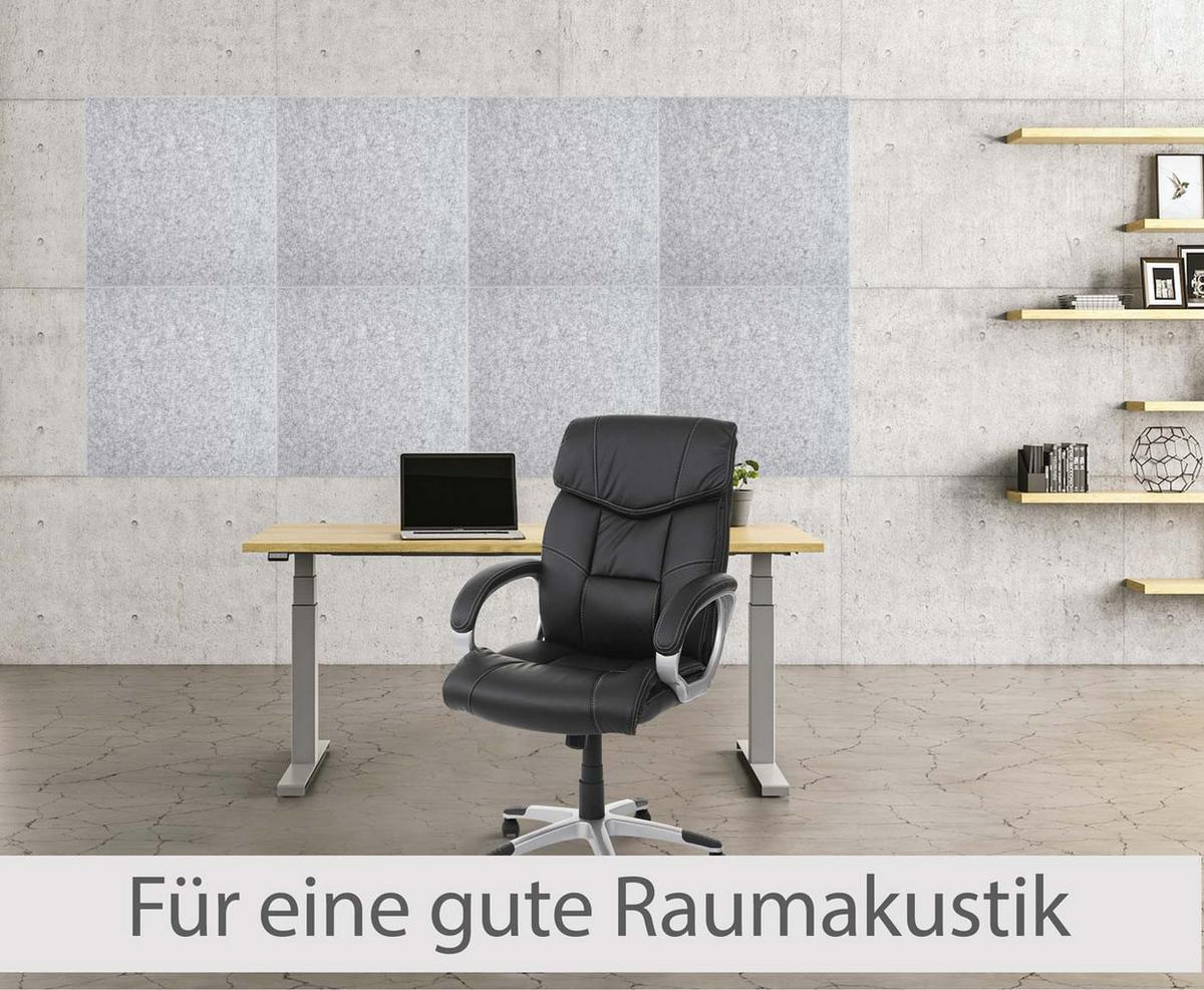 AKUSTIKWANDPANEEL Hellgrau Komplett-Set - Hellgrau, Textil (50/50/1cm) - MCW