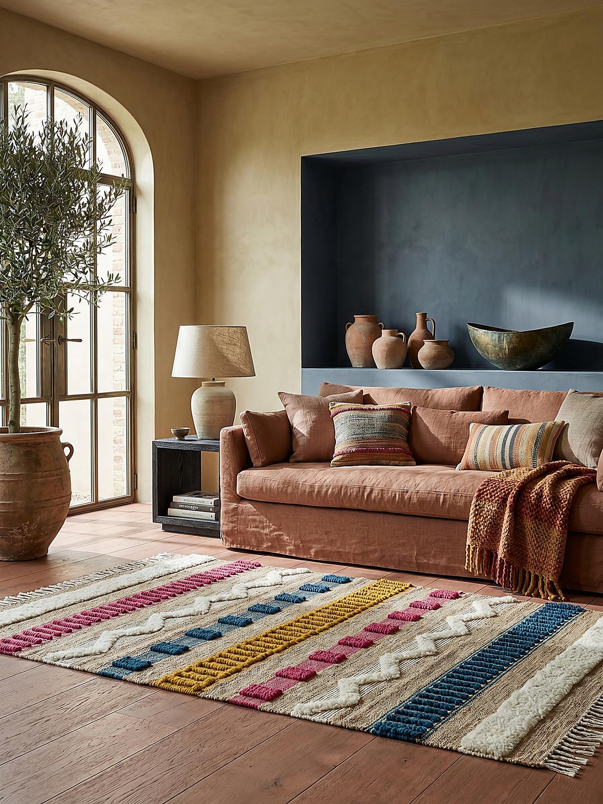JUTETEPPICH handgewebt mit Fransen WHARFE, im Ethno-Stil, Bunt, 160 x 230 cm - Multicolor, Textil (230/160cm) - KADIMA DESIGN