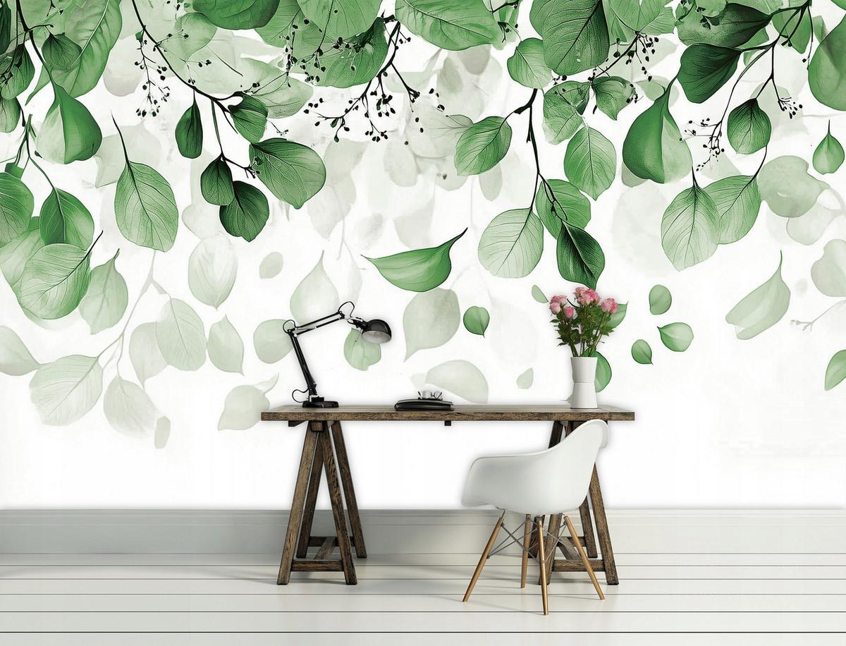 FOTOTAPETE Blätter Grün Natur Vlies Tapete Wohnzimmer Schlafzimmer 300x210 - Grün, Papier (300/210cm) - Wallarena