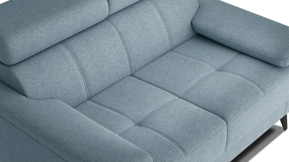 SOFA TAUNUS 2-Sitzer, hellblau - Schwarz/Hellblau, Holzwerkstoff/Textil (141/80/102cm) - Wozimo