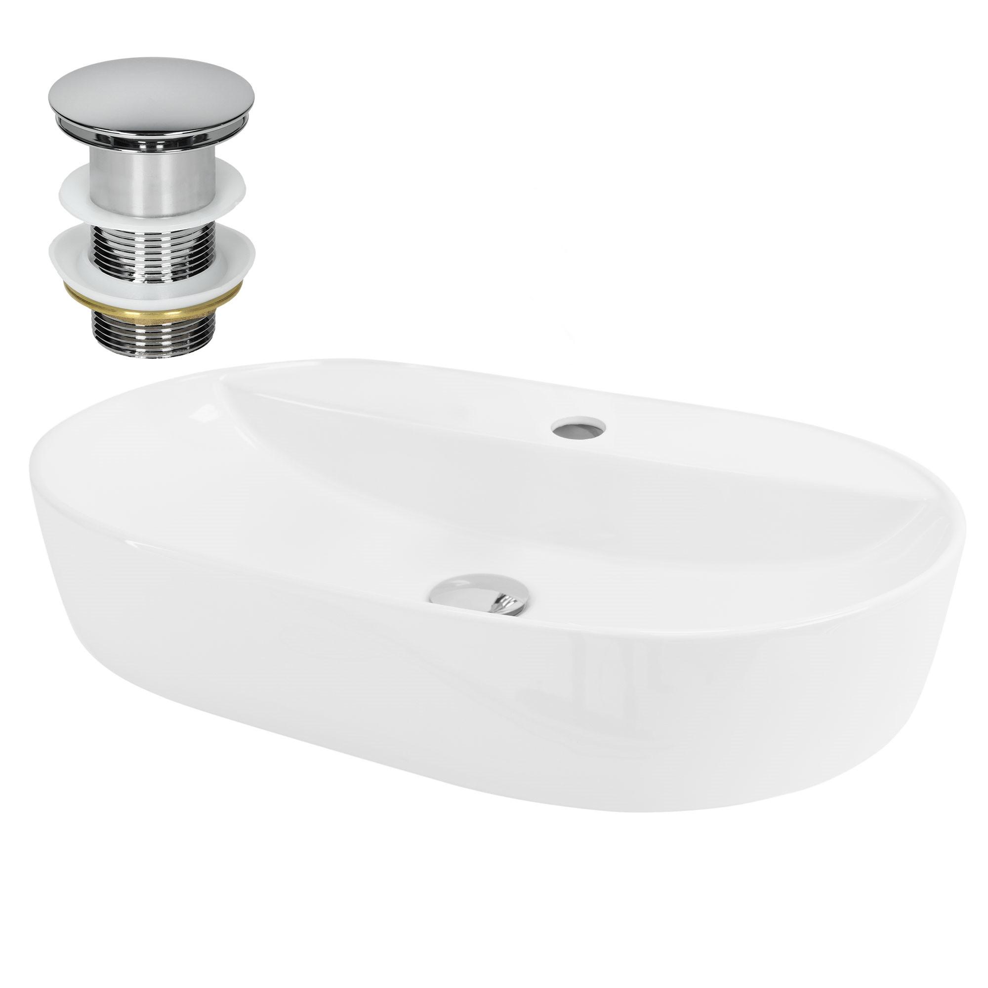 WASCHBECKEN - Weiß, Keramik (40/12/60cm) - ML-DESIGN