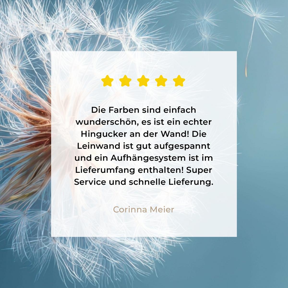 LEINWANDBILD Löwenzahn - Wind - Blau Wandbilder 80x60 cm - Blaugrau, Textil (80/60cm) - MuchoWow
