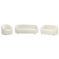 SOFA-SET 6-sitzer Samtstoff Weiß Malung - Weiß, Textil (200/68/79cm) - Beliani