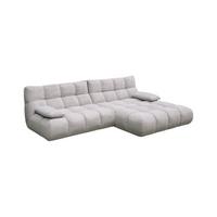 ECKSOFA VIVIEN Silber Cord - Silberfarben/Schwarz, Kunststoff/Textil (290/178cm) - KAWOLA