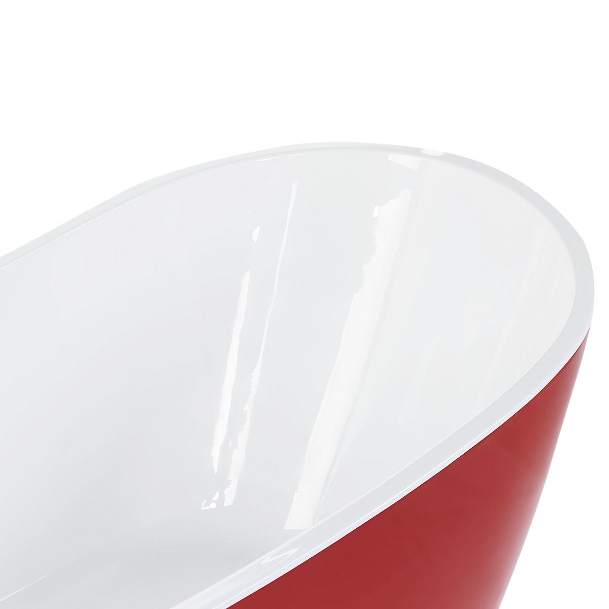 BADEWANNE FREISTEHEND 78x180x72 cm rot Antigua - Rot, Kunststoff (78/72/180cm) - Beliani