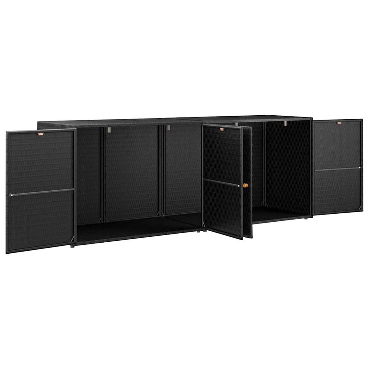 GARTENSCHRANK Hughes 80/55.5/198 cm - Schwarz, Holzwerkstoff (80/198/55.5cm) - Nettlife
