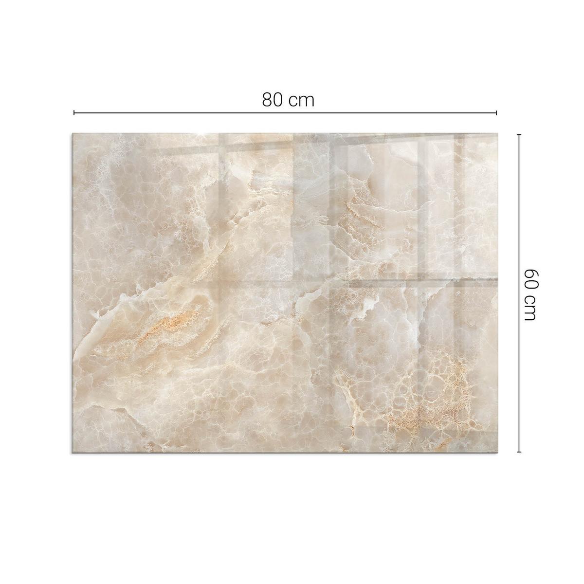GLASPLATTE für Kamin 80x60 cm - Beige, Glas (80/60/0.4cm) - TULUP