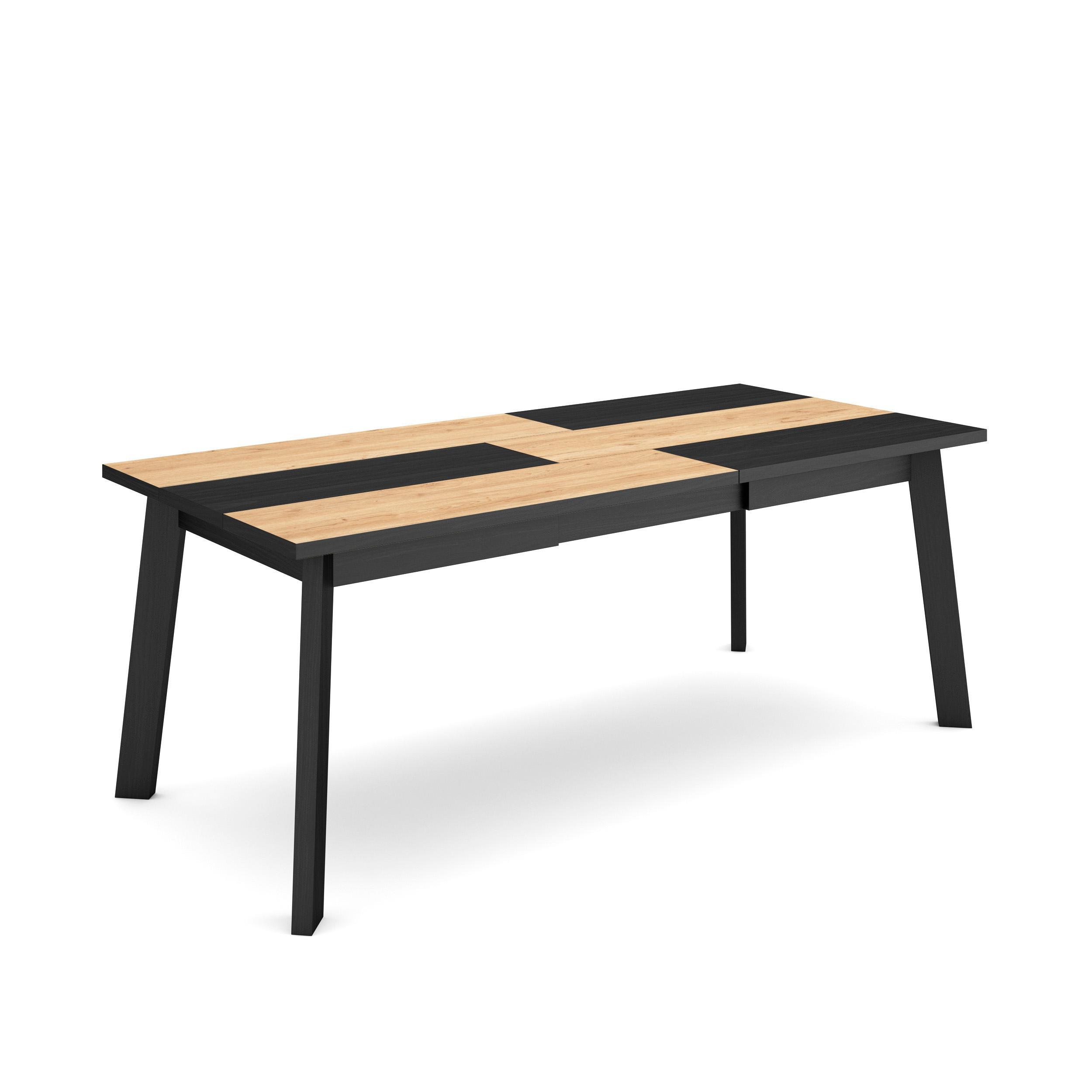 ESSTISCH für 10 Gäste, eiche, schwarz, 194/90/75cm - Eichefarben/Multicolor, Holzwerkstoff (90/194/75cm) - Skraut Home