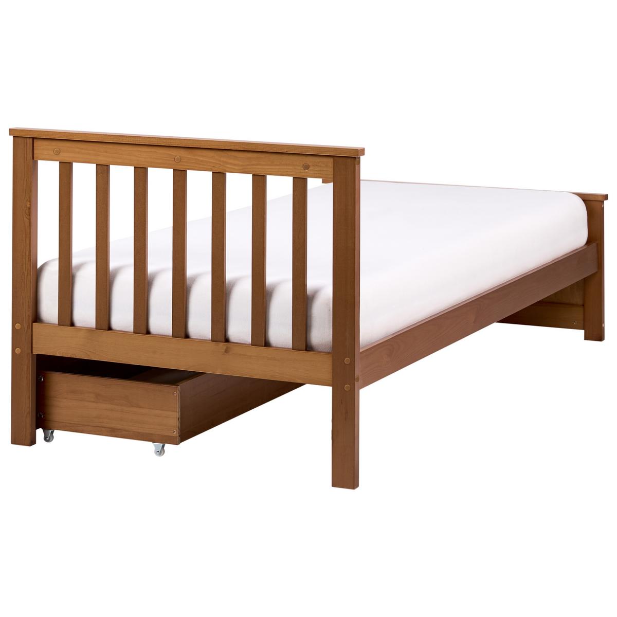 BETT mit 2 Schubladen 90/200 cm Kiefernholz Braun Olendon - Braun, Holz (90/200cm) - Beliani