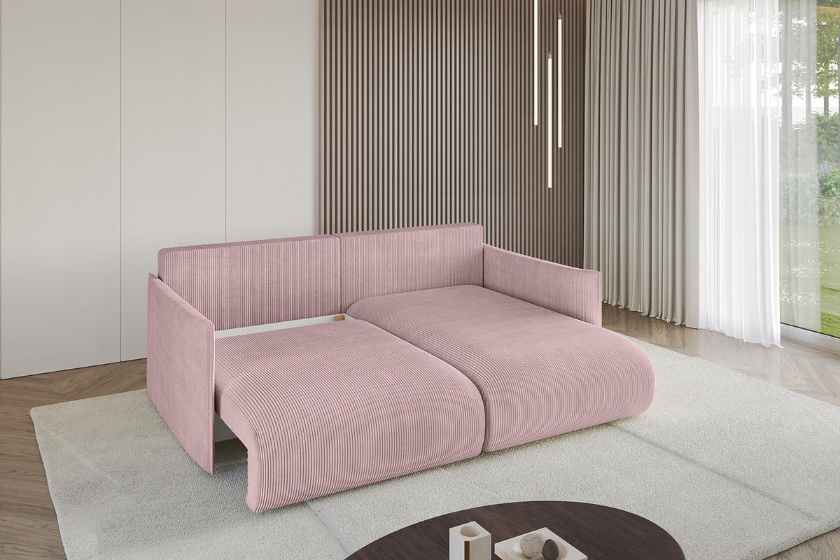 ECKSOFA Ottomane rechts ONESK-L 216x177x72 Rosa Cord - Rosa, Holzwerkstoff/Kunststoff (177/216cm) - ALTDECOR