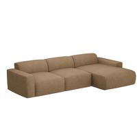 ECKSOFA DOVE Rechts Chenille-Stoff in Braun - Braun, Kunststoff/Textil (313/162cm) - Idohome