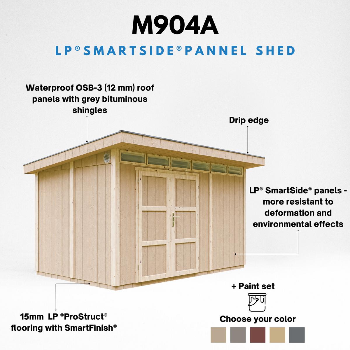 HOLZ-GARTENHAUS basis LP SmartSide 8,7m² mit B411xL279xH239 cm - M904A - TUNDRA GREY - Grau, Holz (412/237/279cm) - Timbela