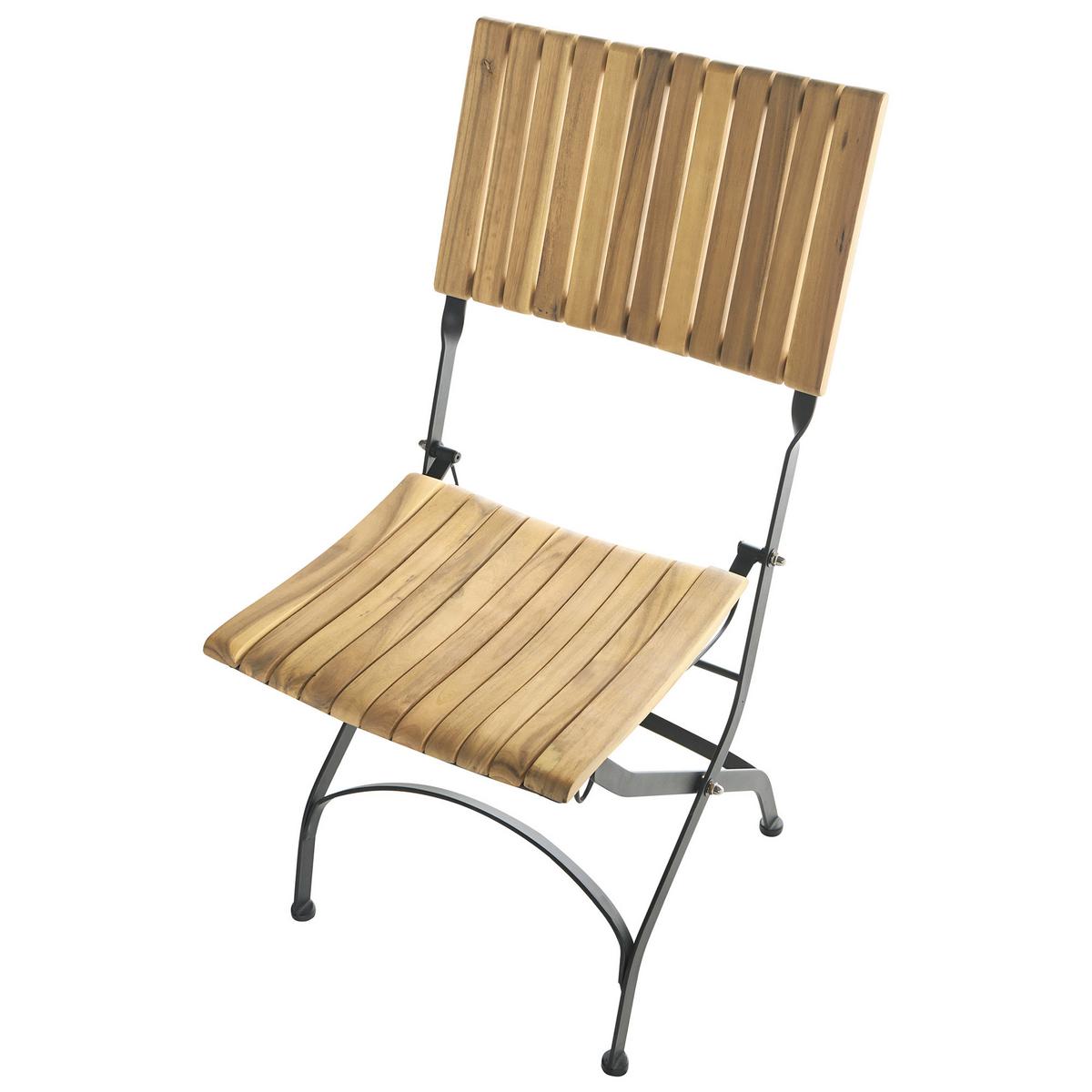 GARTENSTUHL 2er-Set ohne Armlehnen Akazienholz Hellbraun Lascari - Hellbraun, Holz (45/89/42cm) - Beliani