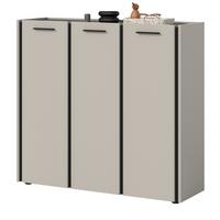 SCHUHSCHRANK Kaschmir 113 x 106 cm, Flurkommode mit Soft-Close - Kaschmir/Schwarz, Holzwerkstoff/Kunststoff (113/106/37cm) - Inn.Furn