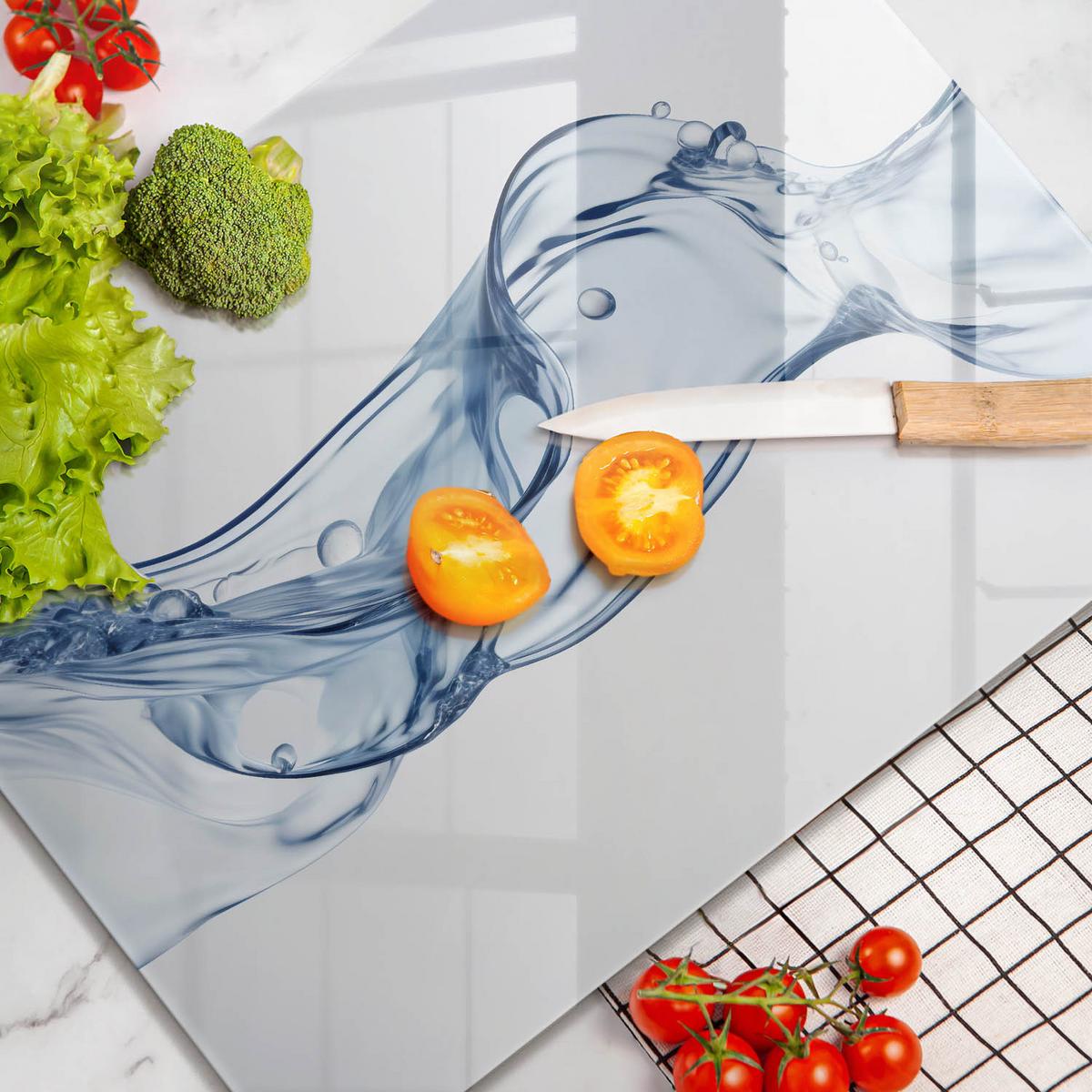 GLASPLATTE 40x52 cm Reines Wasser - Pastellgrün, Glas (40/52cm) - Wallfluent