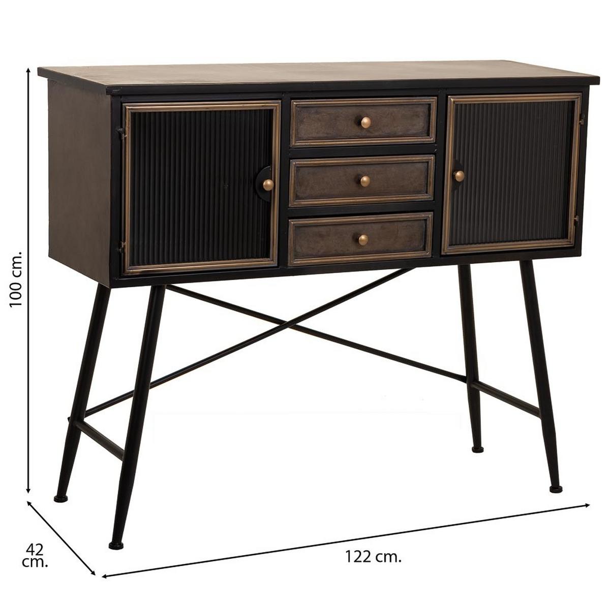 ANRICHTE 122x42x100 cm - Braun, Metall (122/100/42cm) - Wanderlust