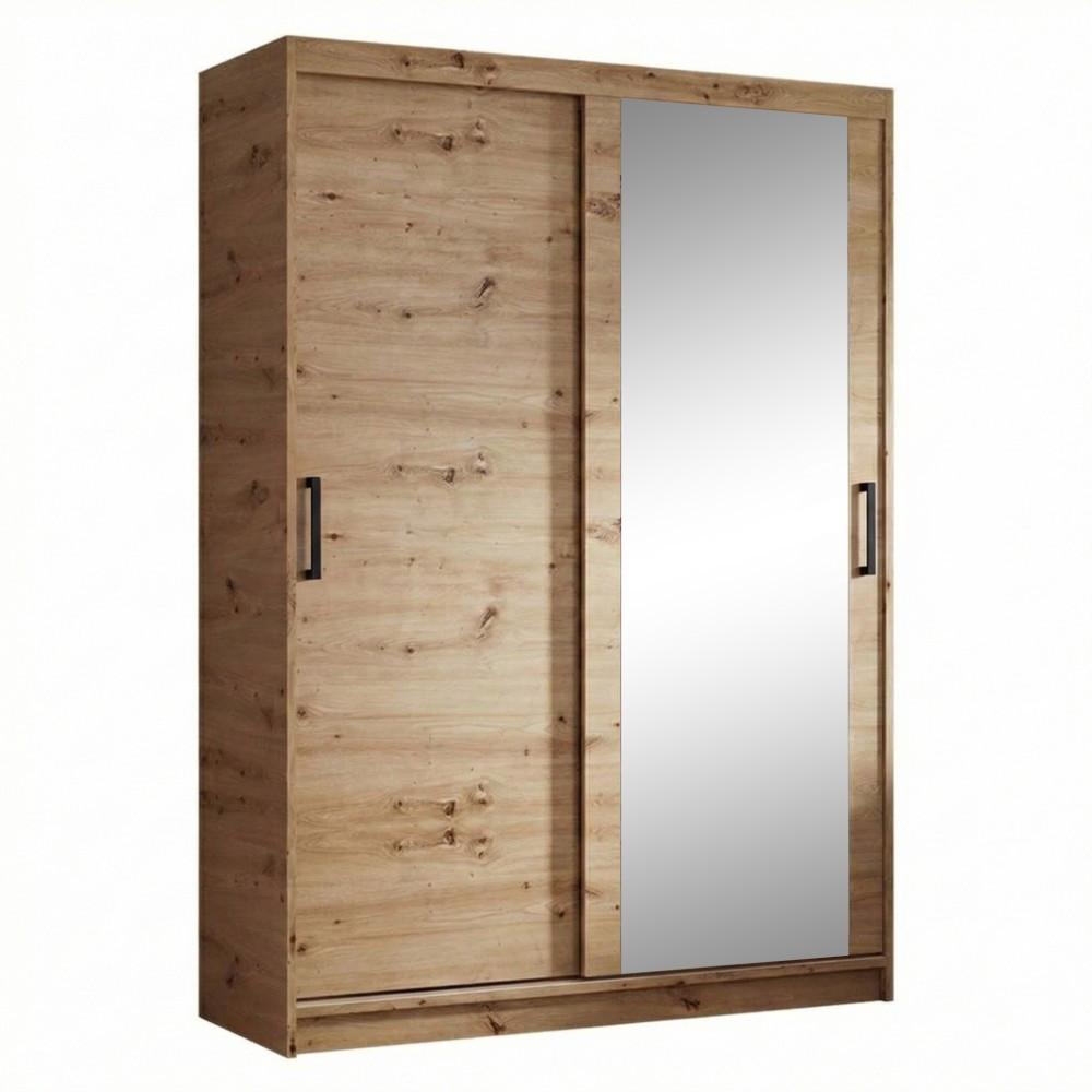 SCHWEBETÜRENSCHRANK Hela mit 2 Türen. 120 cm, eiche Artisan - Eiche Artisan, Holzwerkstoff (120/205/60cm) - Beautysofa