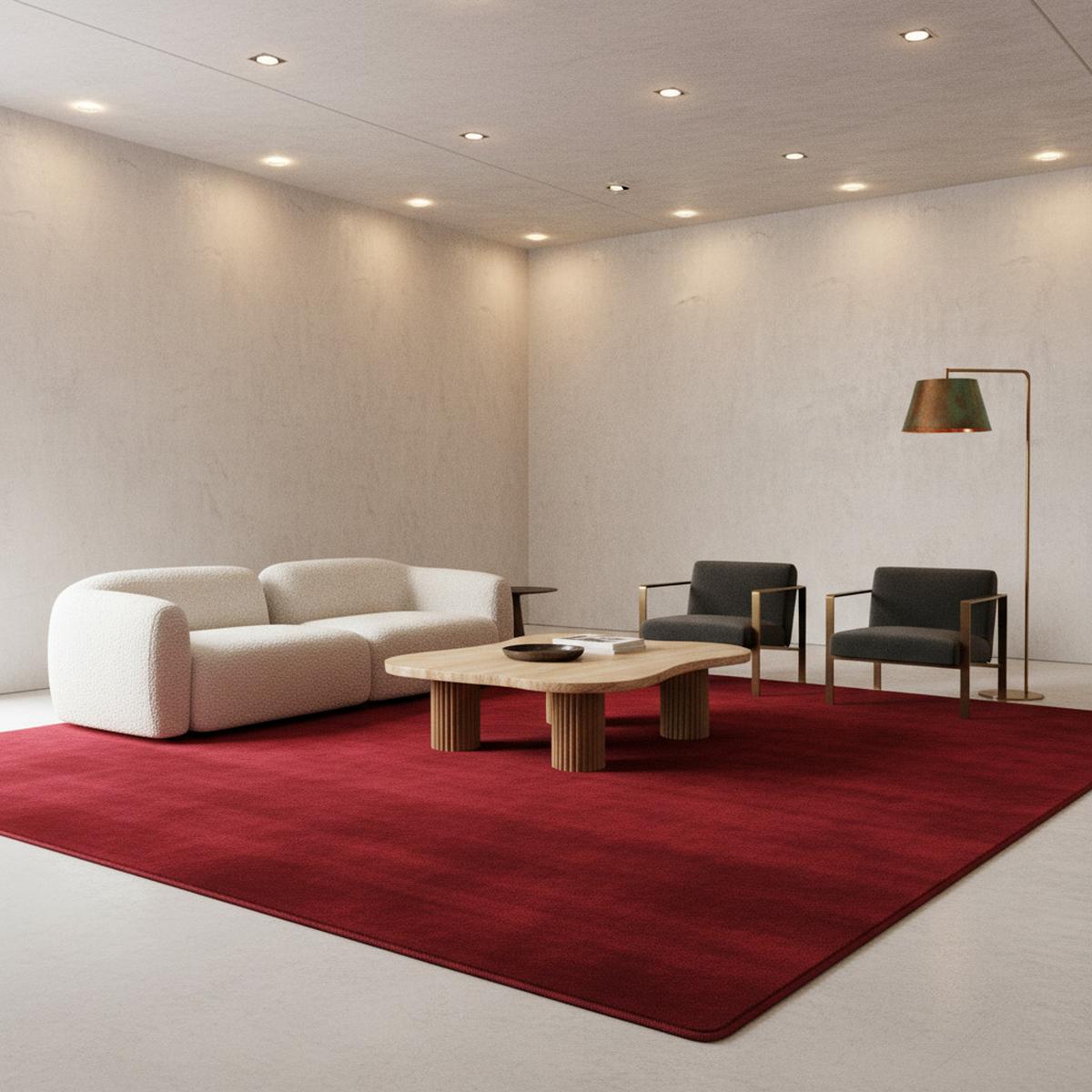 TEPPICH Kurzflor Waschbar LECH in Rot, einfarbig, 140 x 200 cm - Rot, Textil (200/140cm) - KADIMA DESIGN