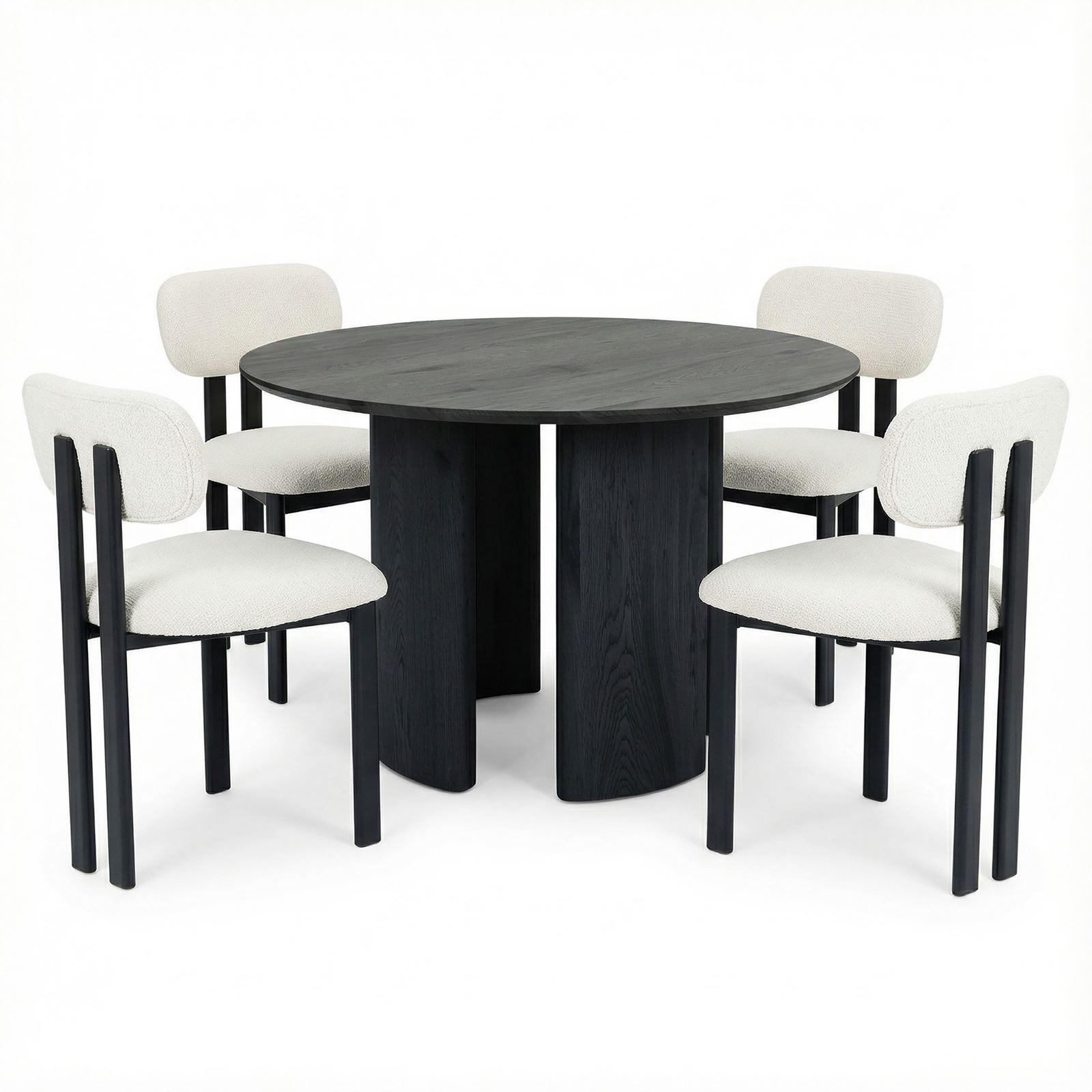 ESSGRUPPE ARVIKA FRANCA 5er Set schwarz - Schwarz, Holzwerkstoff - IDIMEX