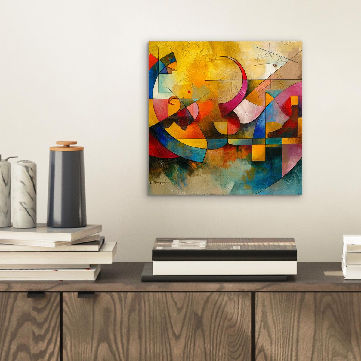 METALLBILD Kunst - Abstrakt - Modern 20x20 cm - Gelb, Metall (20/20cm) - MuchoWow