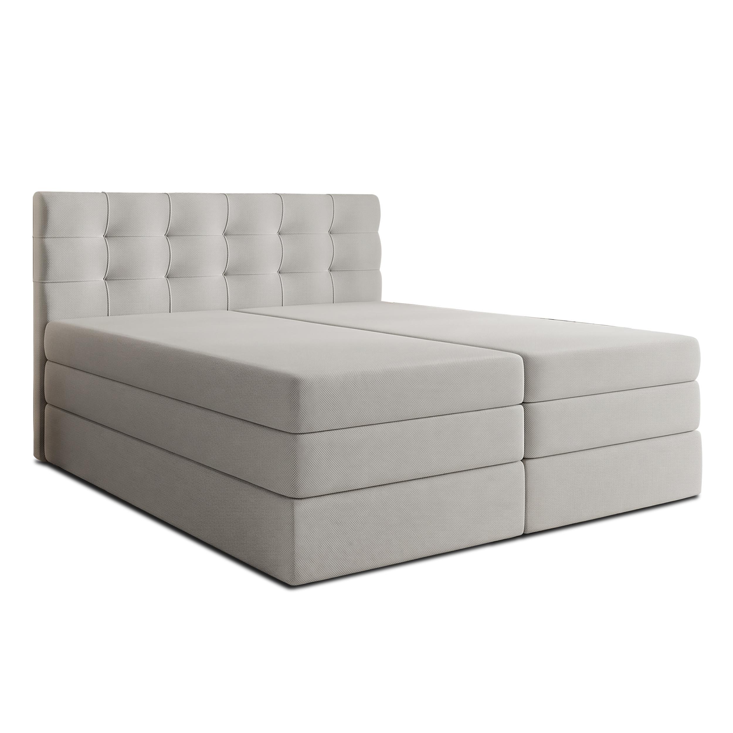 BOXSPRINGBETT FINIKE 180x200 cm mit Bettkasten und 2 Matratzen - Beige + TOPPER - Beige/Schwarz, Holz/Holzwerkstoff (180/200cm) - AX Living