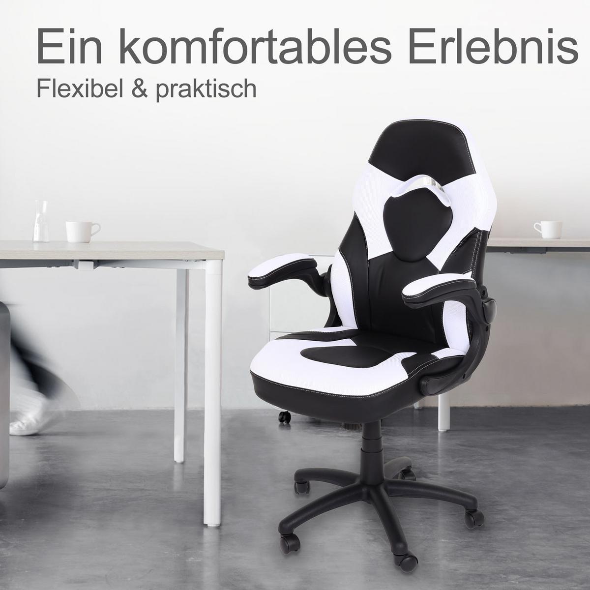 BÜROSTUHL Schwarz, Weiß - Schwarz/Weiß, Textil (62/116/57cm) - MCW