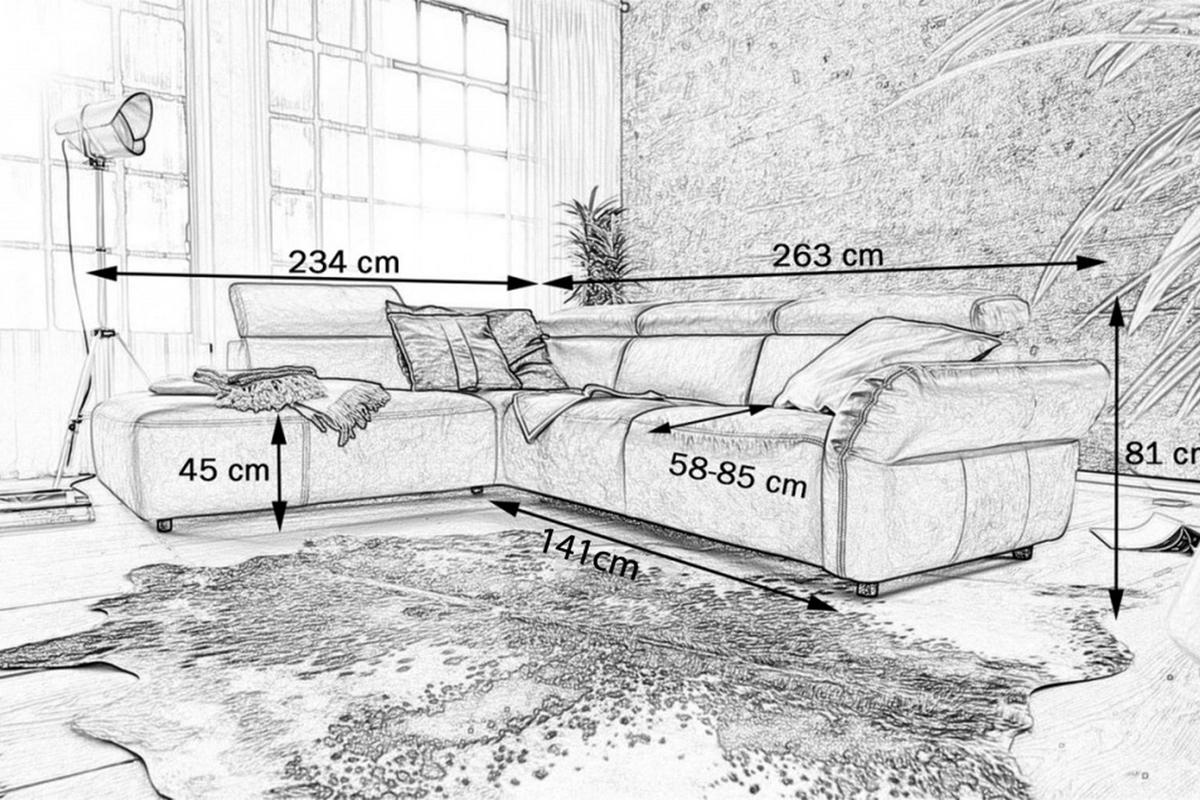 ECKSOFA MIT MOTORISCHER SITZTIEFENVERS. RISO Braun Leder - Schwarz/Braun, Leder (263/240cm) - KAWOLA