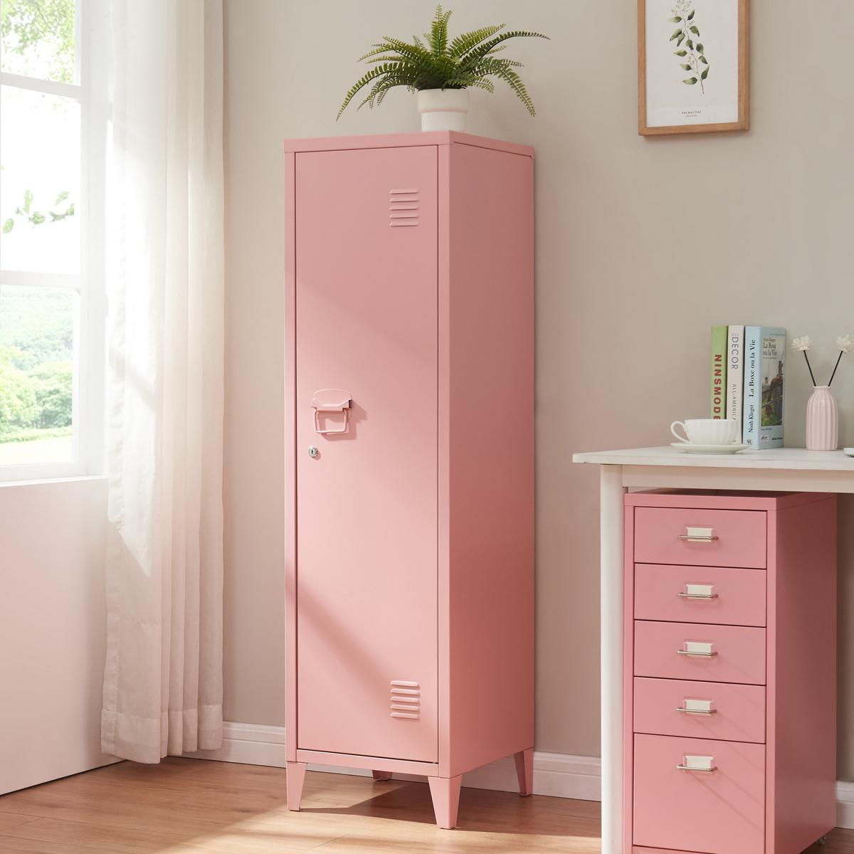 EINZELSPIND Kurikka - Pink, Metall (38/137/38cm) - [en.casa]