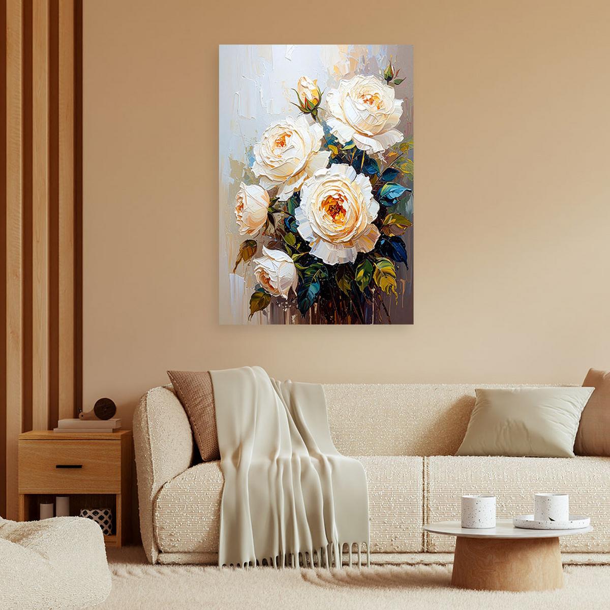 LEINWANDBILD Blumen 70x100cm - Grau, Textil (70/100cm) - Feeby