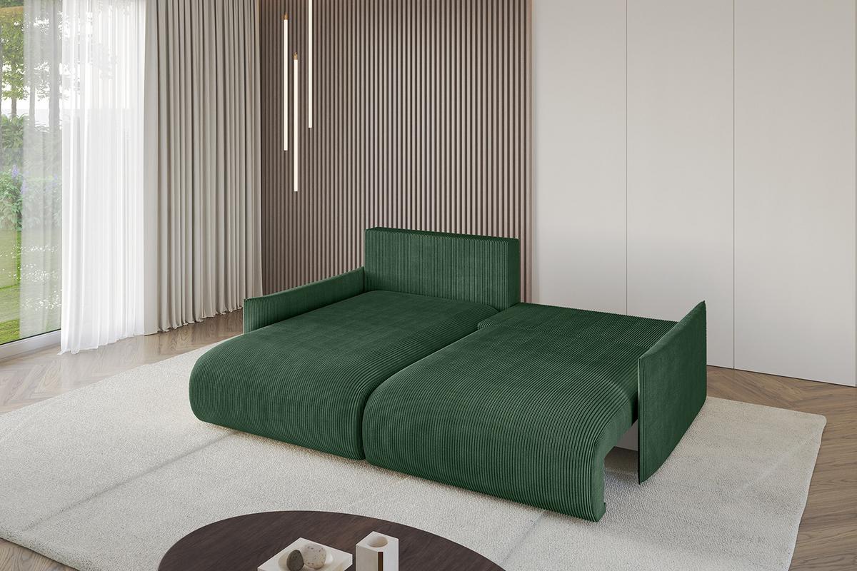 ECKSOFA Ottomane links ONESK-L -v1 216x177x72 Grün Cord - Grün, Holzwerkstoff/Kunststoff (216/177cm) - ALTDECOR