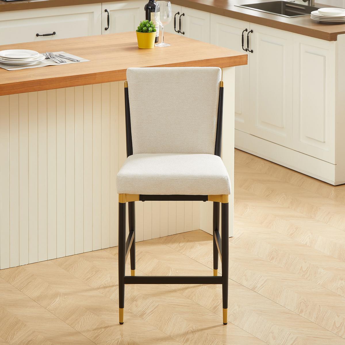 BARHOCKER 2er-Set mit Skandinavisches Design - Weiß, Textil (49/102/59cm) - Urban Meuble
