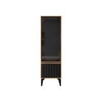 VITRINE Ella 54 - Schwarz/Braun, Holzwerkstoff/Metall (54/182/40cm) - MIRJAN24