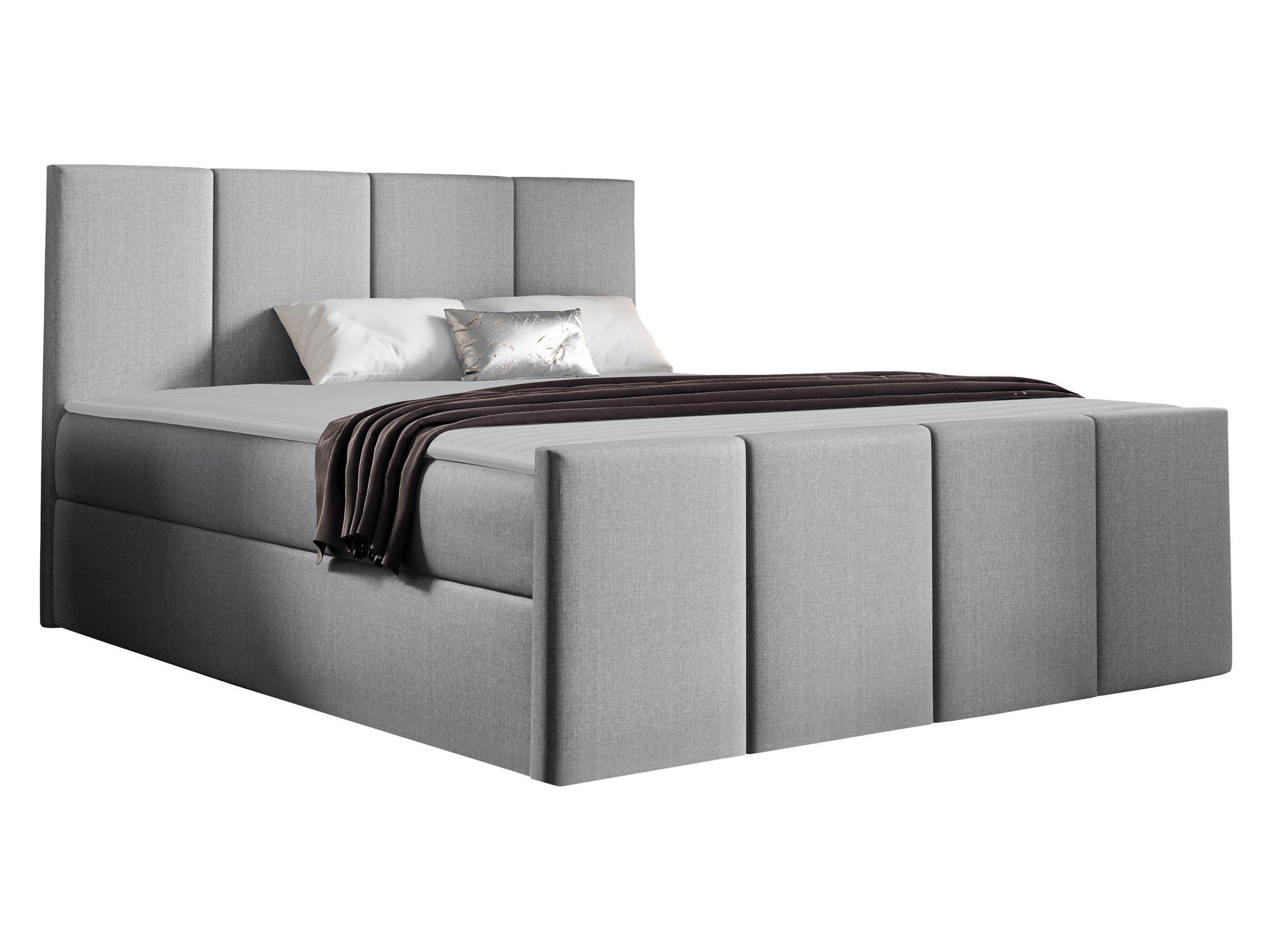 BOXBETT Lars - H3 - Hellgrau, Holz (180/200cm) - MIRJAN24