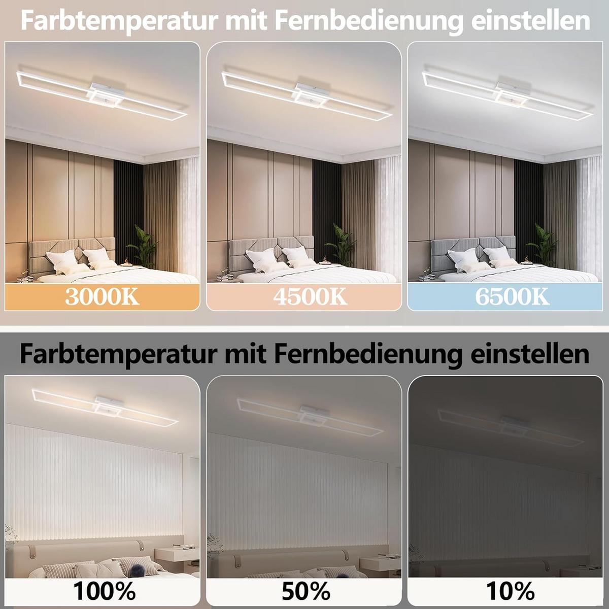 LED-DECKENLEUCHTE Ragnor 102.5/18.5/7.3 cm - Weiß, Metall (102.5/18.5/7.3cm) - ZMH
