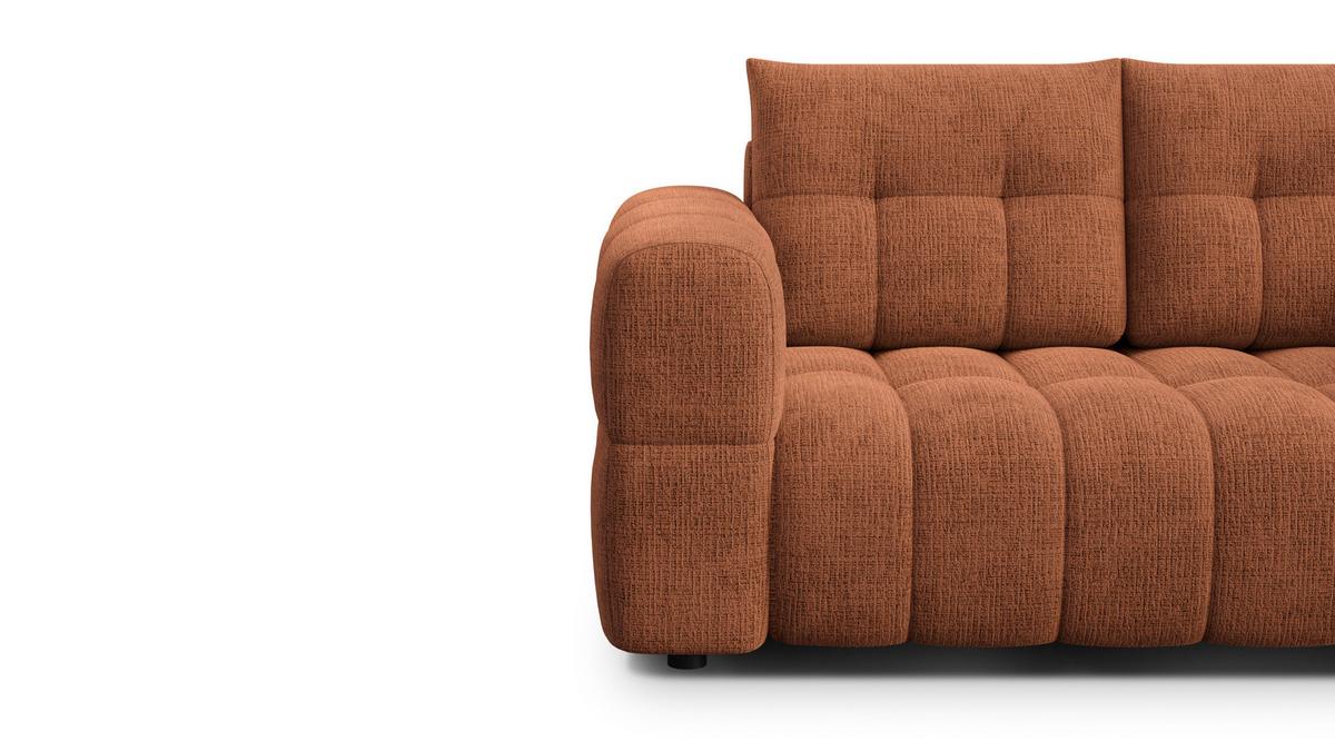 SOFA CLOUDI 2-Sitzer, rostrot - Schwarz/Orange, Holz/Textil (181/89/104cm) - Wozimo