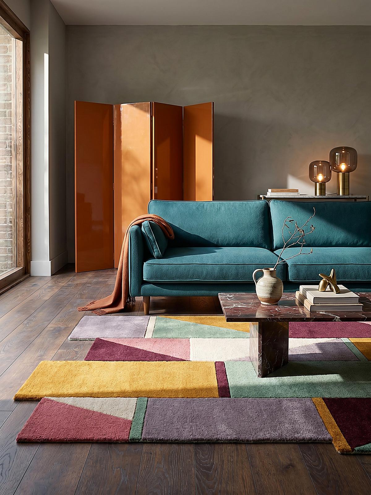 TEPPICH aus Wolle HALLEIN in Pastell, geometrisch, 200 x 290 cm - Multicolor, Textil (200/290cm) - KADIMA DESIGN