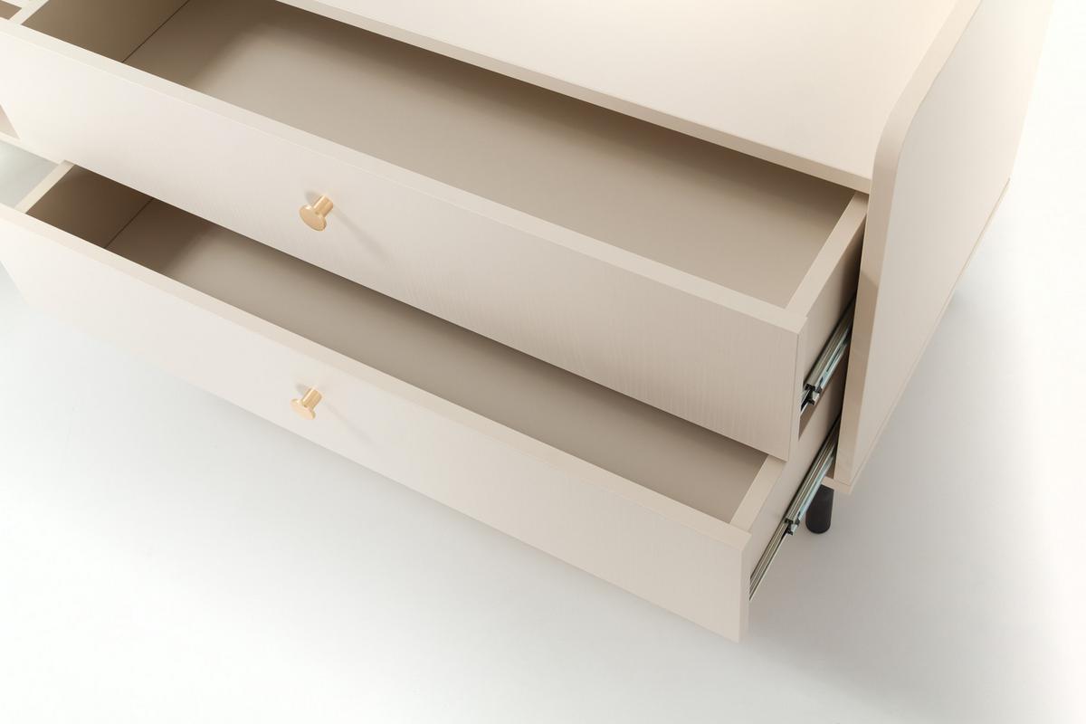 KOMMODE ASTREA 103,5/133/42cm mit 3 Schubladen 2 Türen Beige - Beige, Holzwerkstoff (103.5/133/42cm) - MASSENO