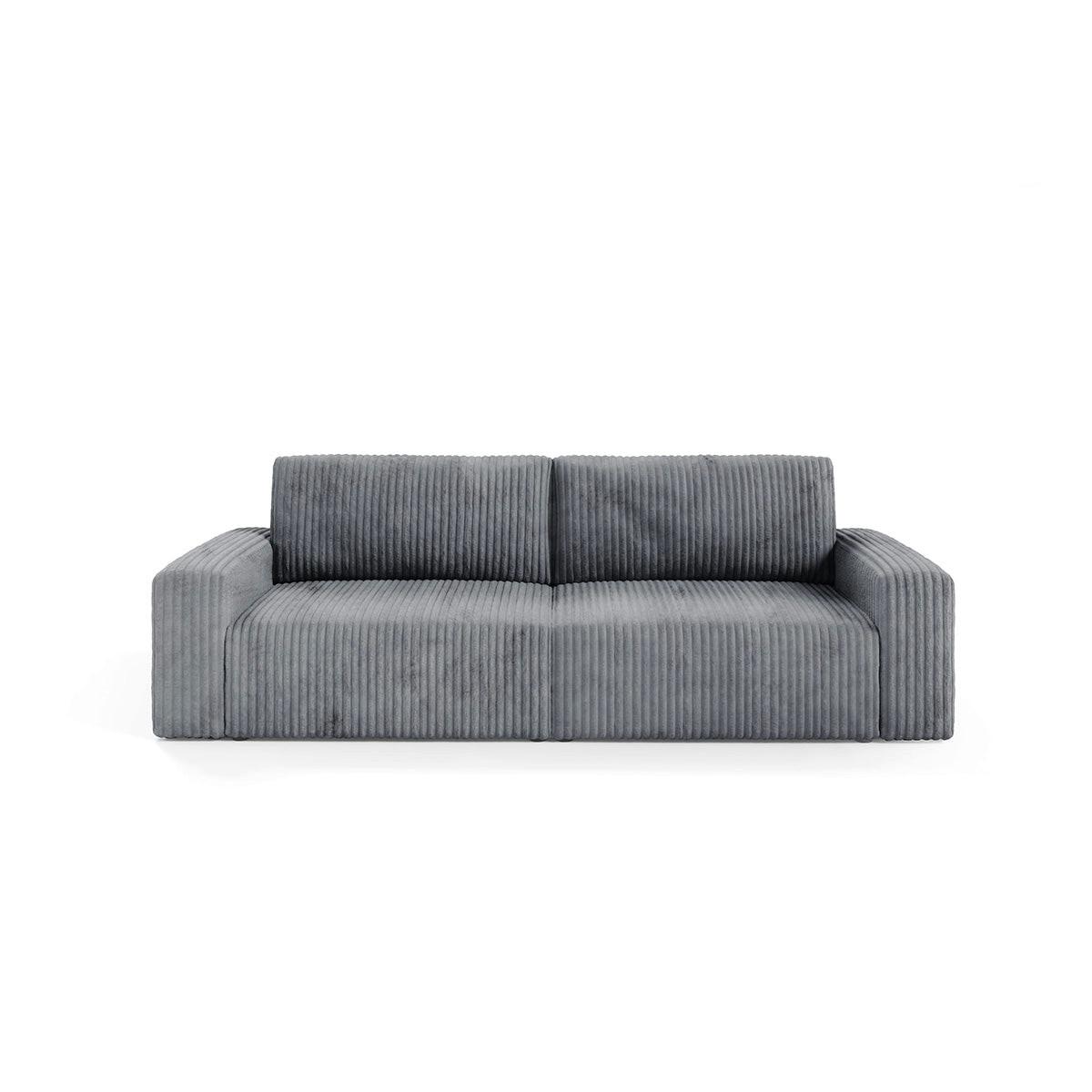 SOFA Angela 3 Sitzplätze Dunkelgrau - Grau, Holz (252/86/105cm) - Petits-meubles