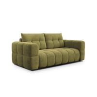 SOFA CLOUDI 2,5-Sitzer, olivgrün - Schwarz/Olivgrün, Holz/Textil (211/89/104cm) - Wozimo
