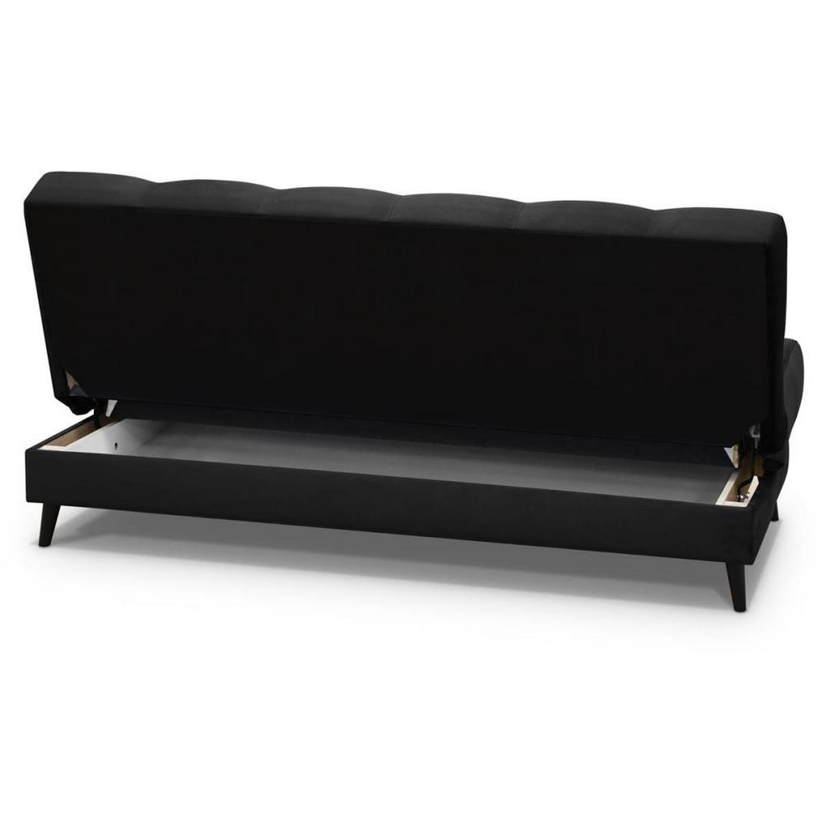 3-SITZER Schlafsofa Nancy schwarz - Schwarz, Holz/Textil (220/89/93cm) - Beautysofa