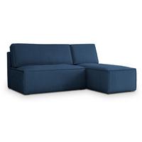 ECKSOFA BRISO P Blau Kordstoff mit Schlaffunktion - Blau/Grau, Holz/Kunststoff (200/140cm) - MASSENO