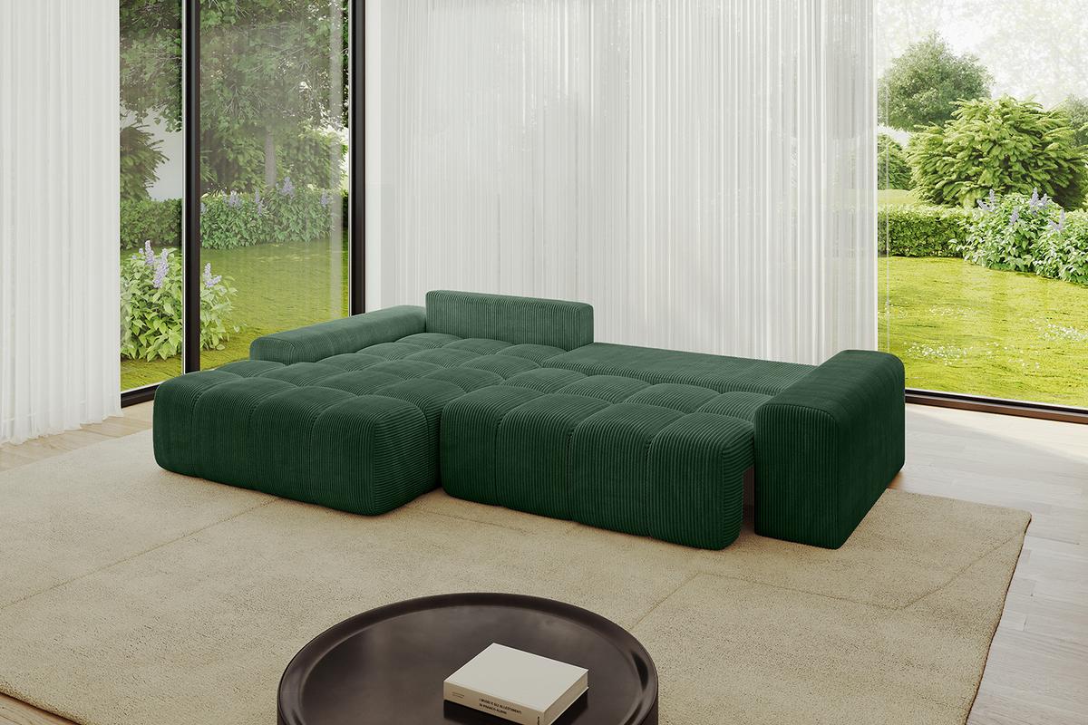 ECKSOFA Ottomane Links ENSI-L - 267x164x69 cm Grün - Grün, Holzwerkstoff/Kunststoff (267/164cm) - ALTDECOR