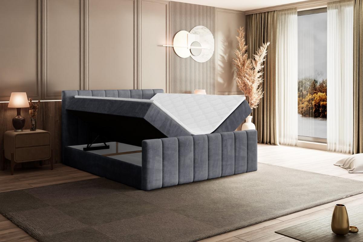 BOXBETT OTTA-Z - 160x200 cm - H3 - Dunkelgrau - Dunkelgrau, Holzwerkstoff (160/200cm) - ALTDECOR