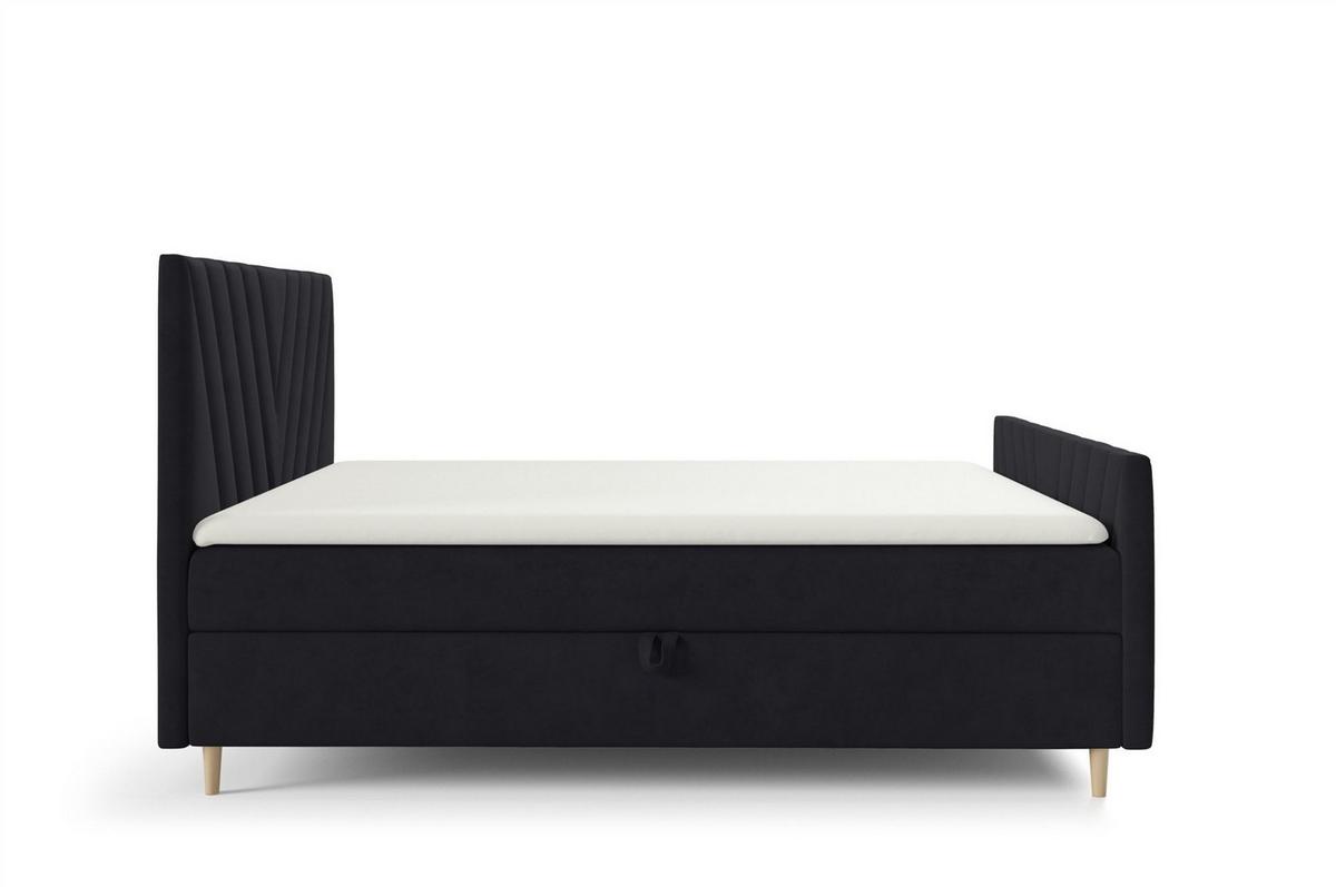 BOXBETT Carlito Premium - Schwarz, Holzwerkstoff/Textil (160/200cm) - Fun Möbel