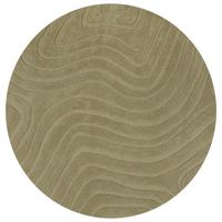 WOLLTEPPICH LEVEN, abstrakt, Olivegrün, Ø 160 cm - Grün, Textil (160/160cm) - KADIMA DESIGN