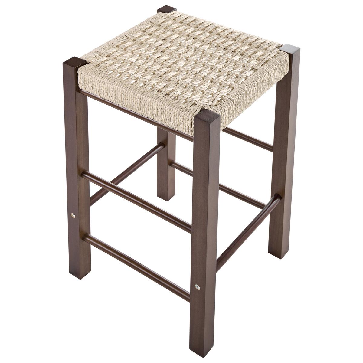 BARHOCKERN 2er-Set Braun Embrun - Dunkelbraun/Beige, Holz (35/66/35cm) - Beliani