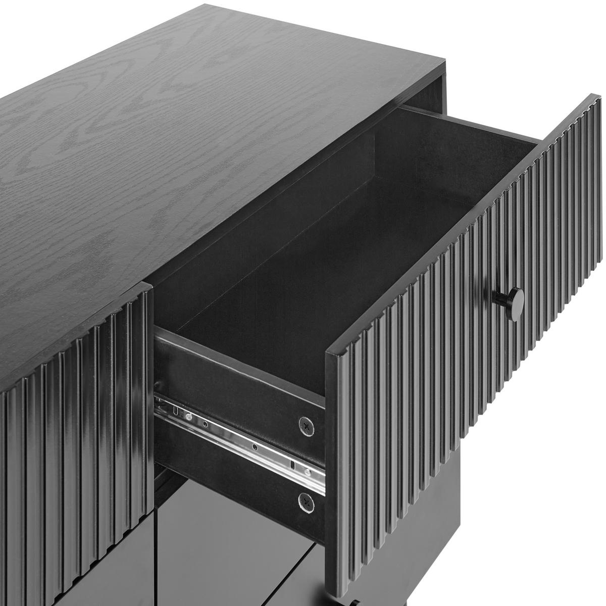 KOMMODE mit 6 Schubladen Schwarz Coventry - Schwarz, Holzwerkstoff (120/75/41cm) - Beliani
