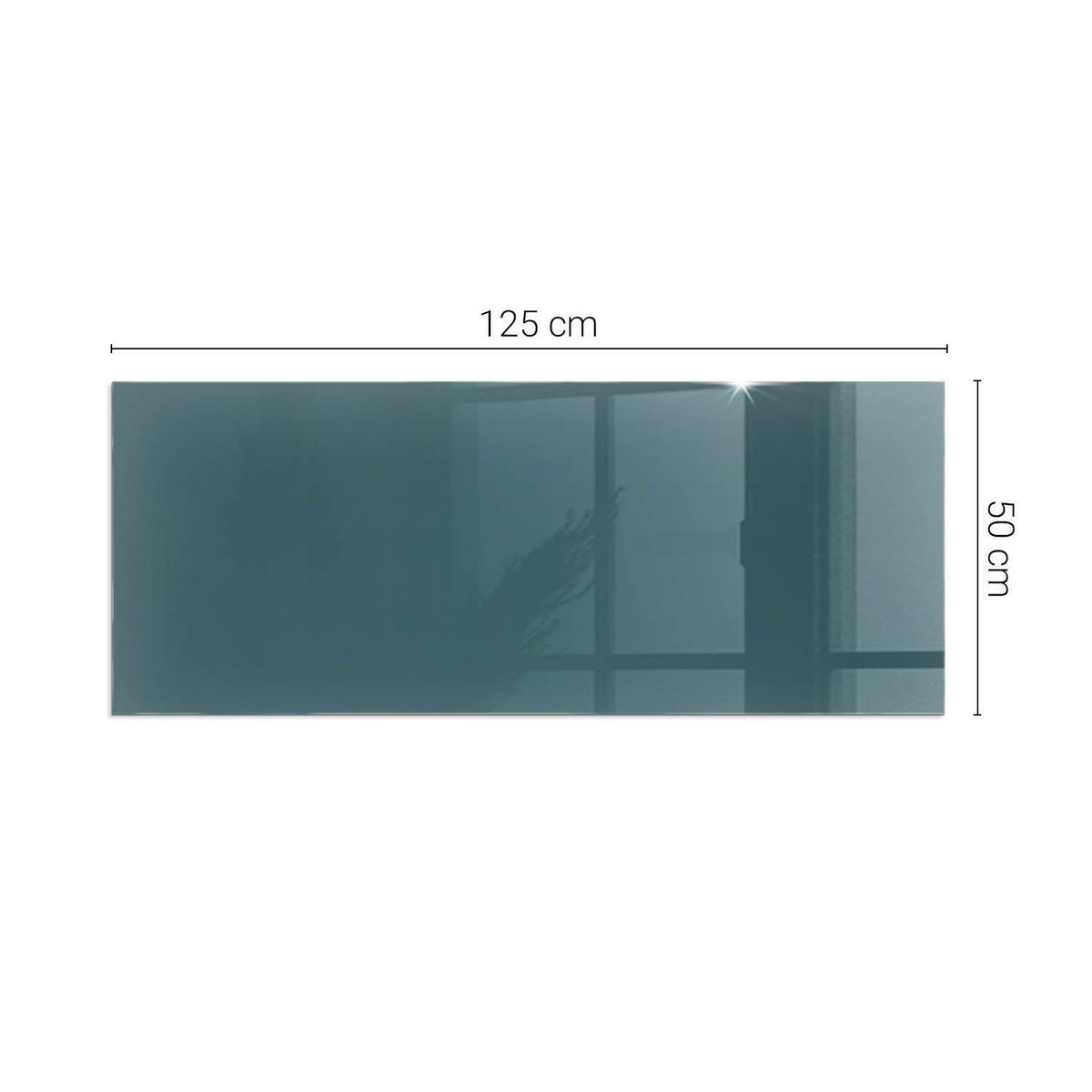 GLASPLATTE für Kamin 125x50 cm - Türkis, Glas (125/50/0.4cm) - TULUP